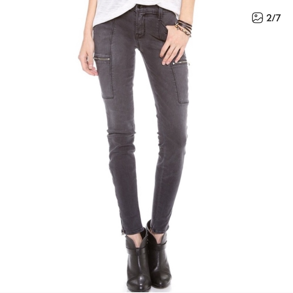 J Brand Kassidy black washed moto skinny jean -25-